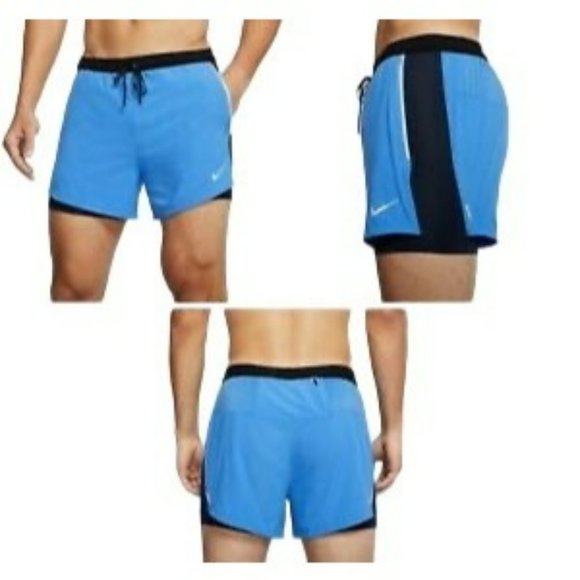Nike Shorts Nike Mens Blue Athletic Dri Fit Flex Swift 2 In Running Shorts Size Medium